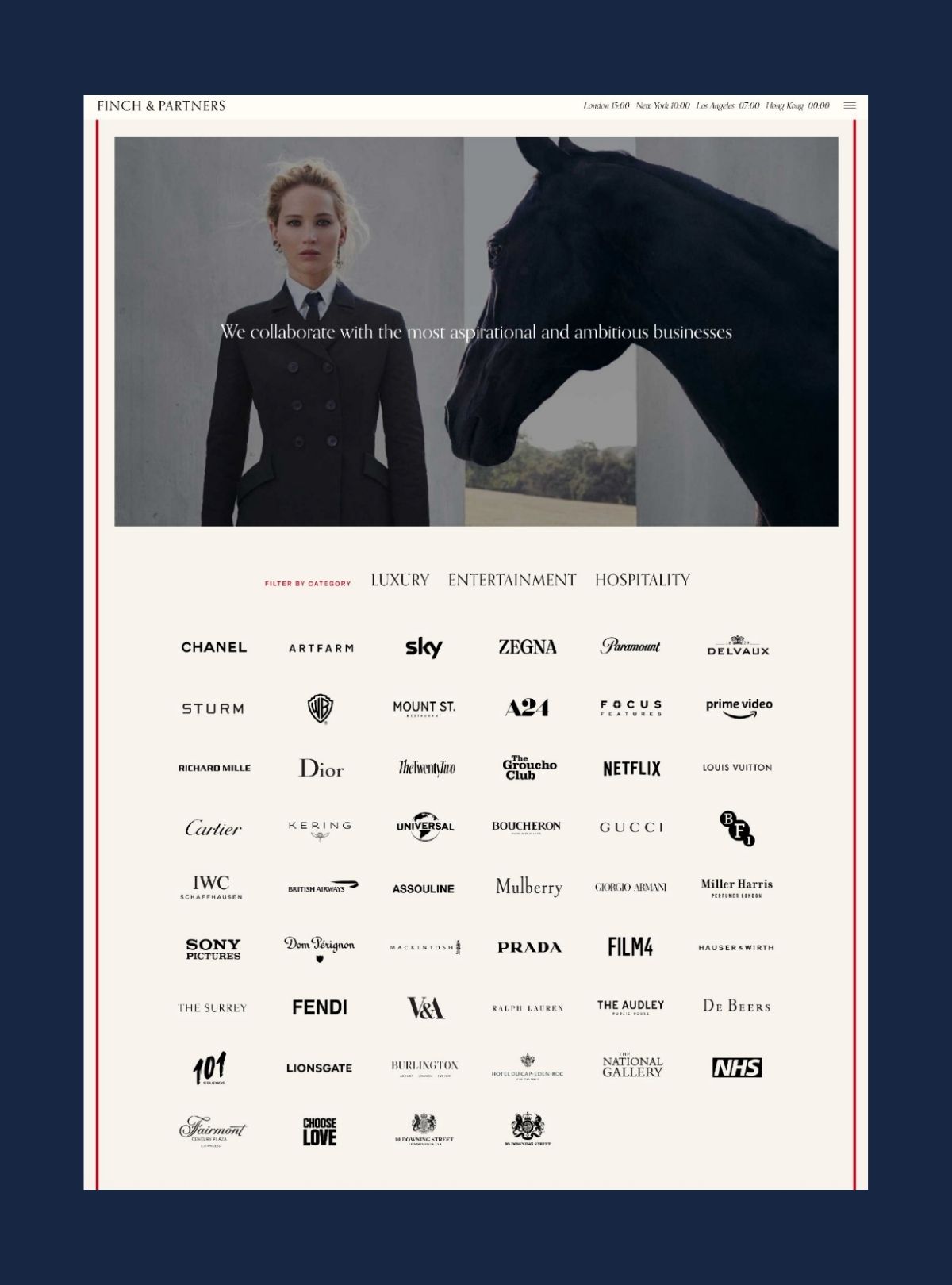 Screenshot of the Our Partners and Associates page on the Finch & Partners new website