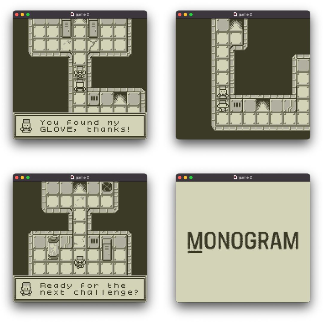 Screenshots of screens in the Game Boy game